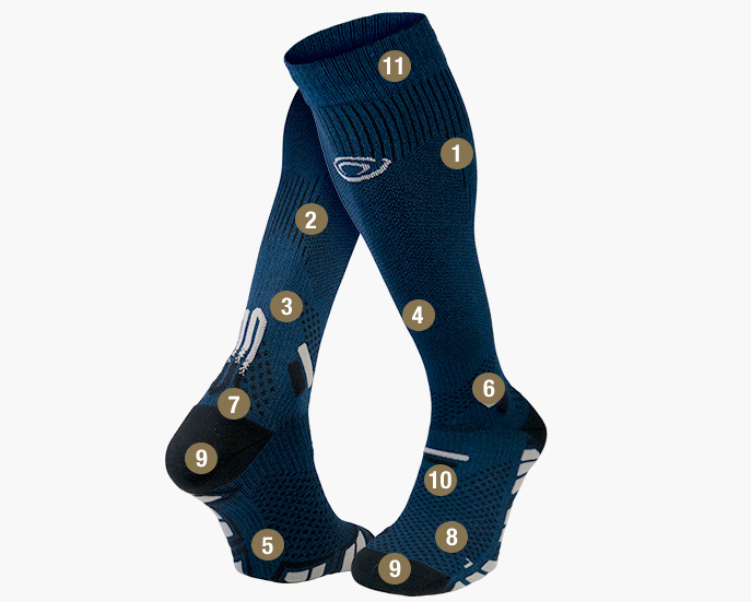 Chaussettes compression Trail Ultra bleu
